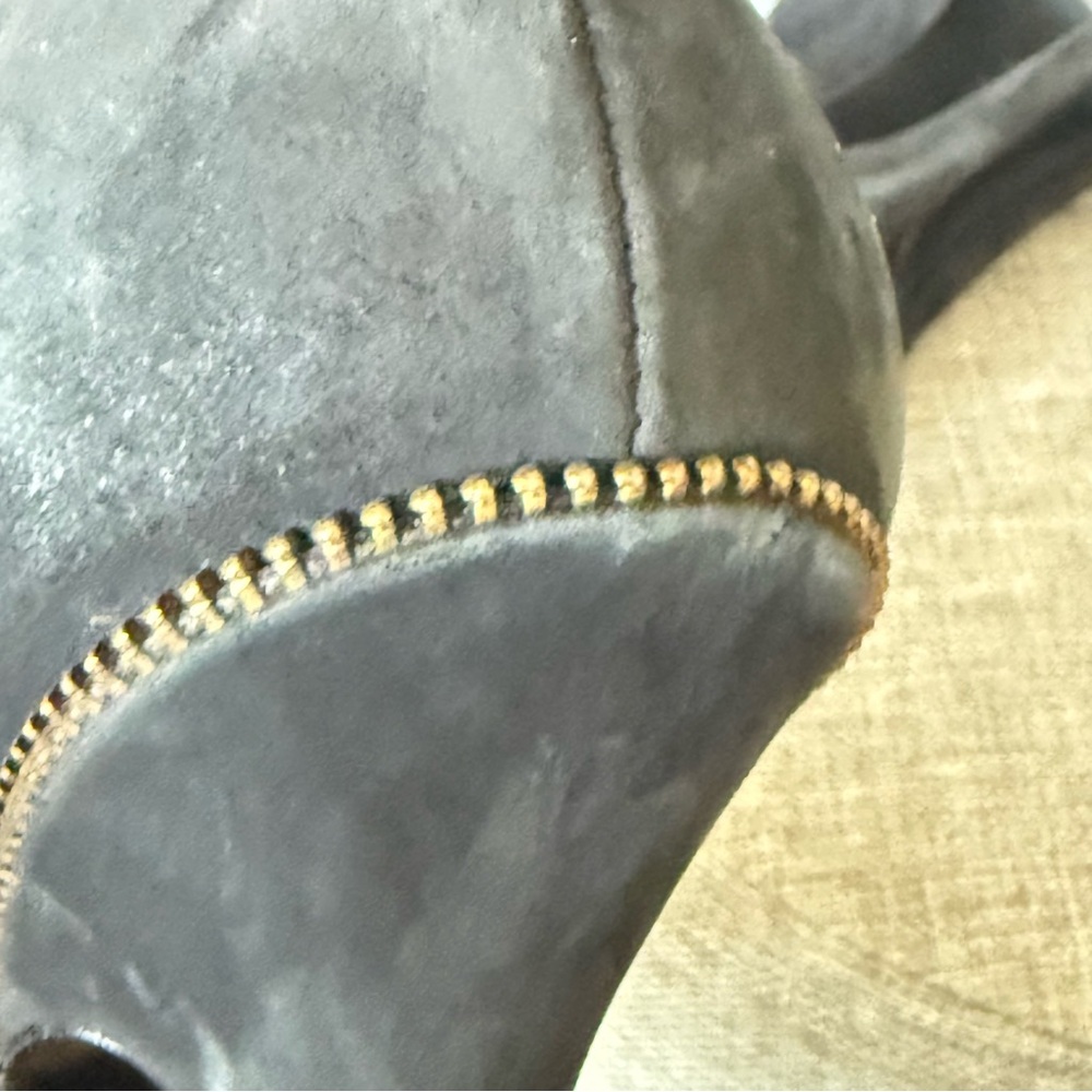 Givenchy Women Blue Black Suede Leather Bronze Zipper Pointed Pump‎ Heel 37 / 7 - Picture 14 of 16